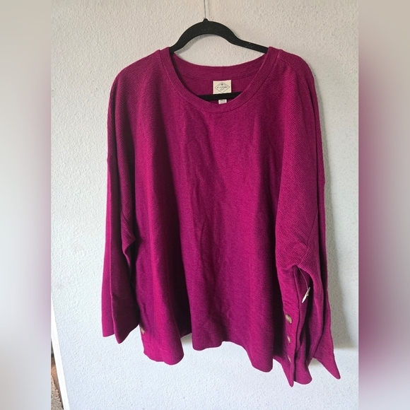 St John Bay Sweater Women 2X Plus Red Side Buttons Knit Long Sleeve N… - Picture 15 of 15